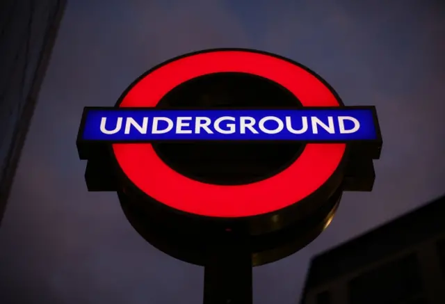 Underground lit up sign