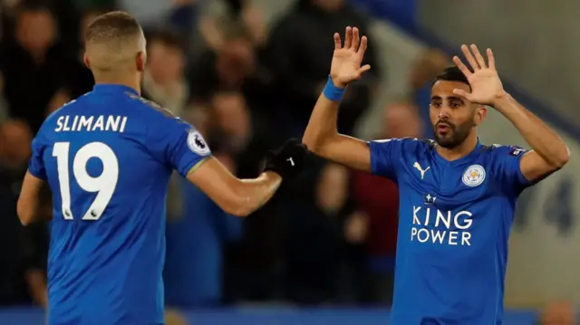 Riyad Mahrez celebrates