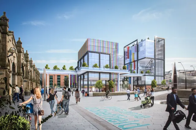 Artist's impression of proposed Channel 4 building in Sheffield