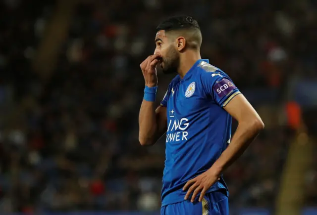 Riyad Mahrez looks dejected