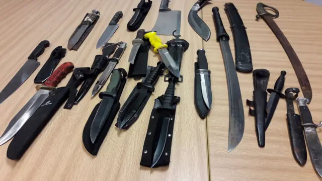 Knives handed in in Shropshire as part of a knife amnesty