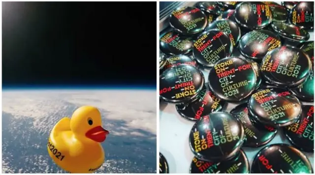 Duck in space and badges