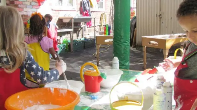 Children at a family centre