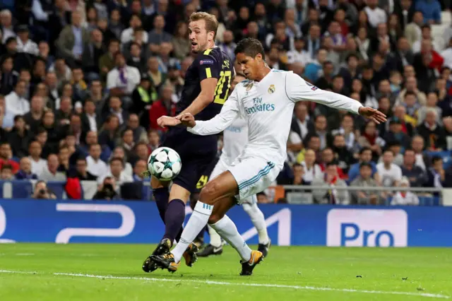 Harry Kane and Raphael Varane