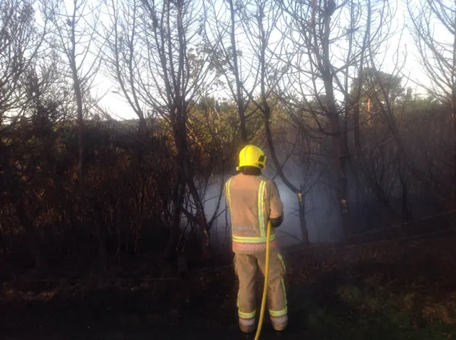 Fireman with hose