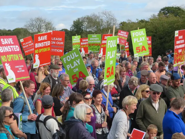 Protesters against bypass in Binsted Woods