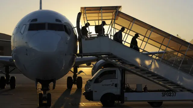 Plane at South Africa's Cape Town airport