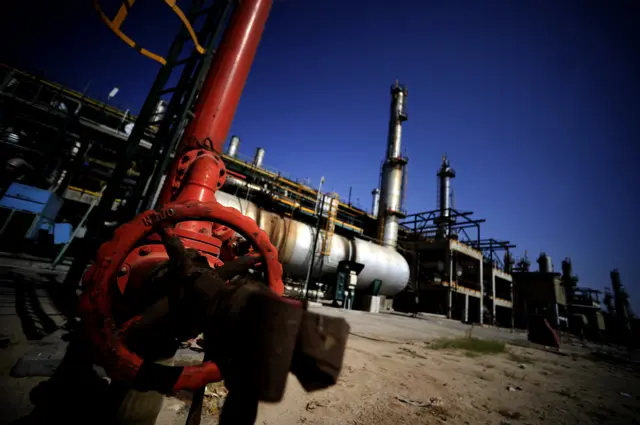 An oil refinery in Zawiya