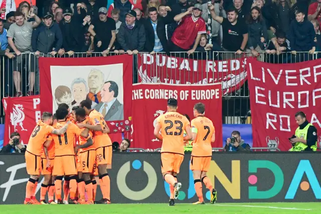 Liverpool players celebrate