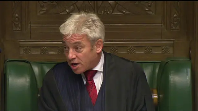 John Bercow addressing the government front bench