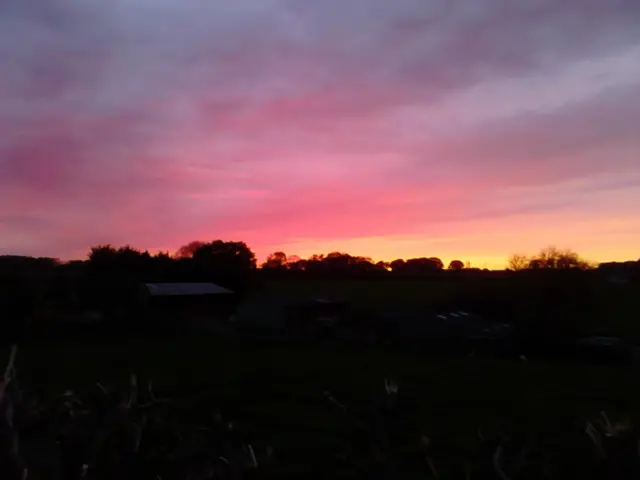 Desford's pink sky