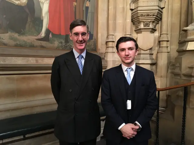 Jacob Rees-Mogg and Ross Atkinson