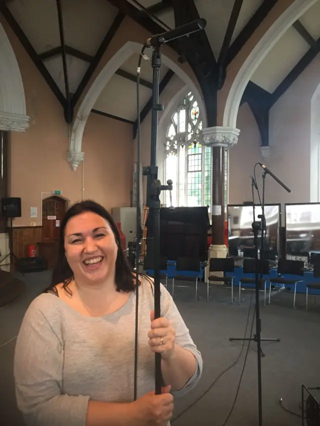 The Welsh National Opera rigging mics in Southampton