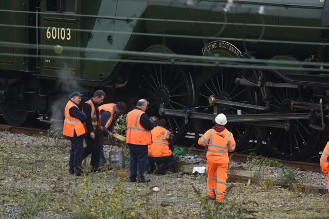 Flying Scotsman being repaired