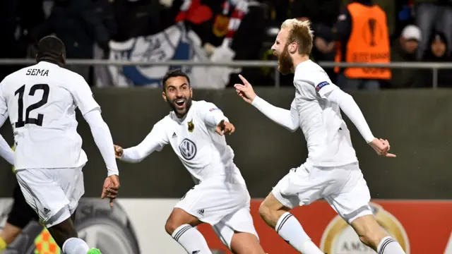 Curtis Edwards celebrates Ostersunds' second goal