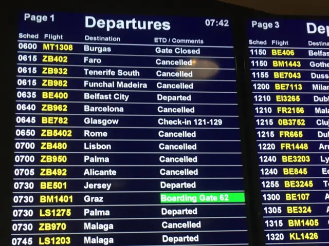 Birmingham departures board