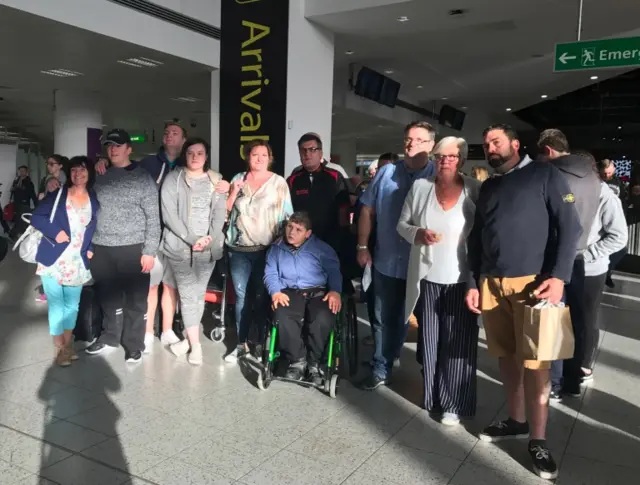 The Gee family at Gatwick Airport