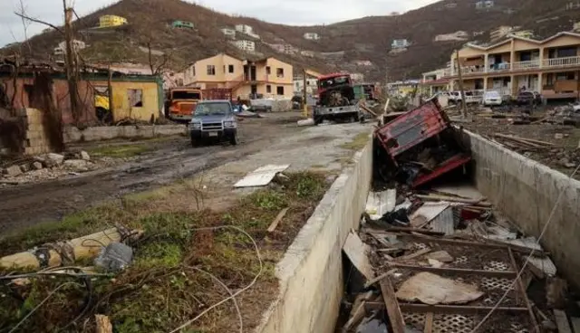 Hurricane Irma damage in British Virgin Islands