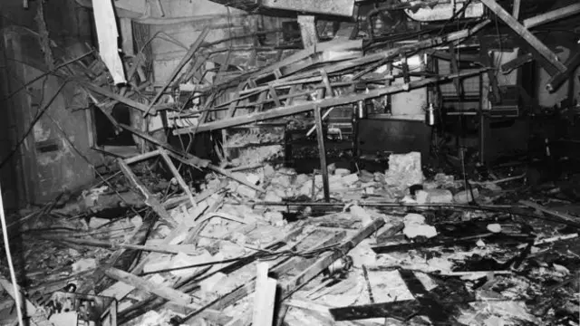 Aftermath of pub bombing