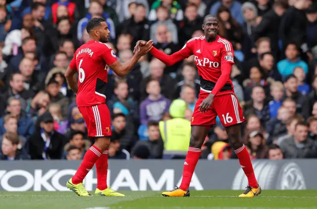 Abdoulaye Doucoure celebrates