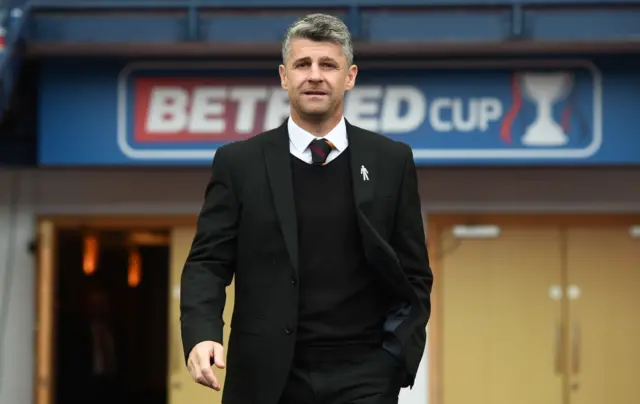 Motherwell manager Stephen Robinson at Hampden