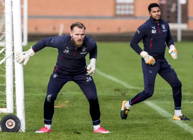 Rangers' Jak Alnwick and Wes Foderingham