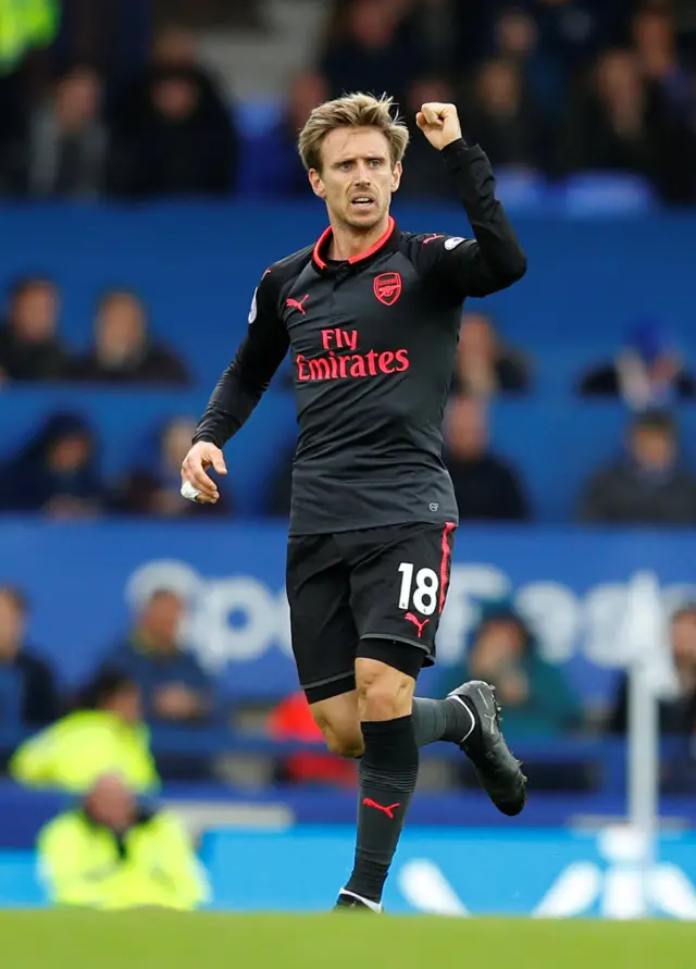 Nacho Monreal celebrates