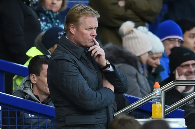 Ronald Koeman looks on