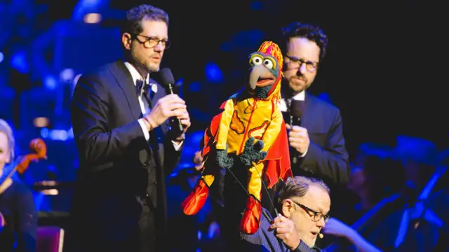 Michael Giacchino and JJ Abrams with The Great Gonzo and friend