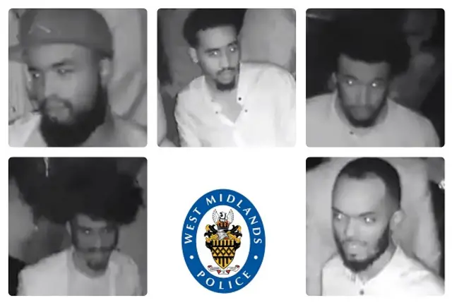 Five men wanted in connection with the assault