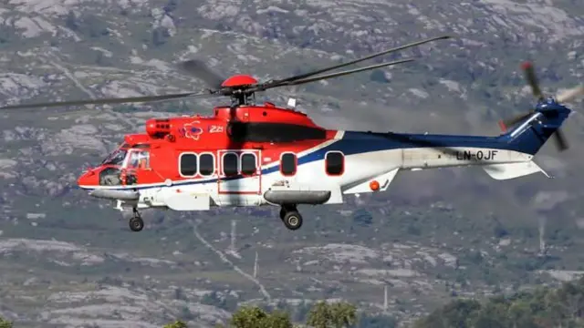 The Super Puma helicopter which crashed off Norway