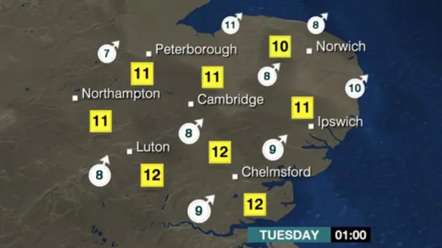 Overnight weather map