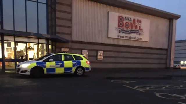 Police outside MFA Bowl in Nuneaton