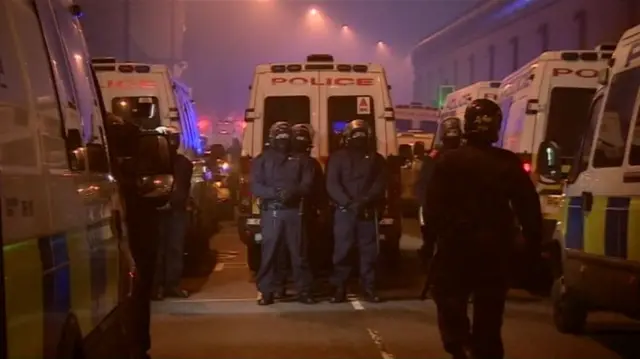 Police outside HMP Birmingham in December 2016