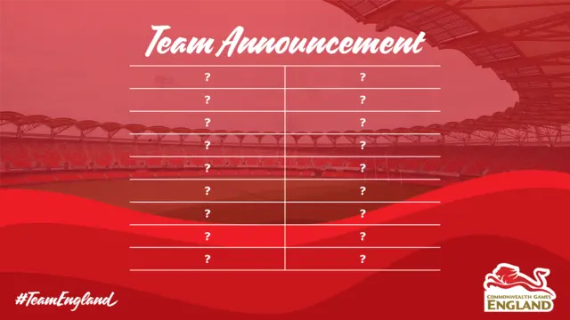 Team England blank announcement sheet