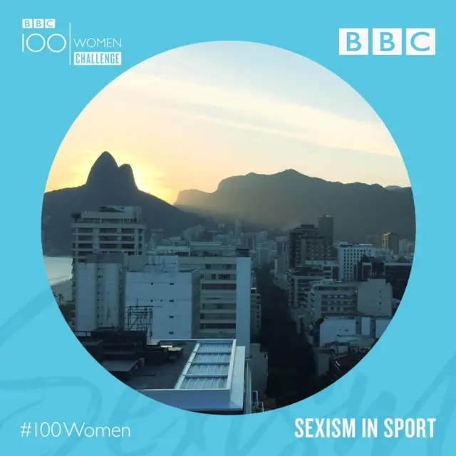 Image of Rio with BBC 100 Women promotional text