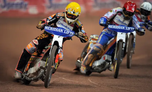 Scott Nicholls riding in the British Grand Prix in Cardiff in 2008