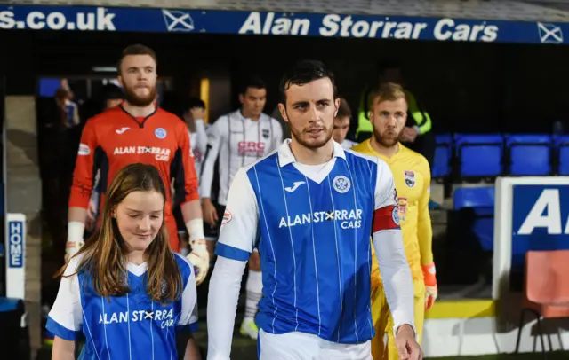 Joe Shaughnessy leads out St Johnstone