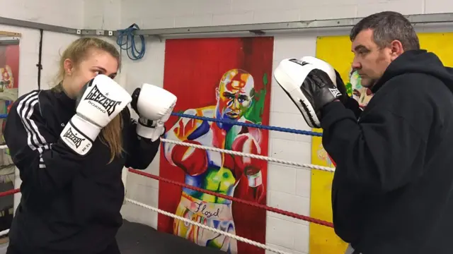 Boxer Gemma Richardson with her dad and coach Ricko Richardson