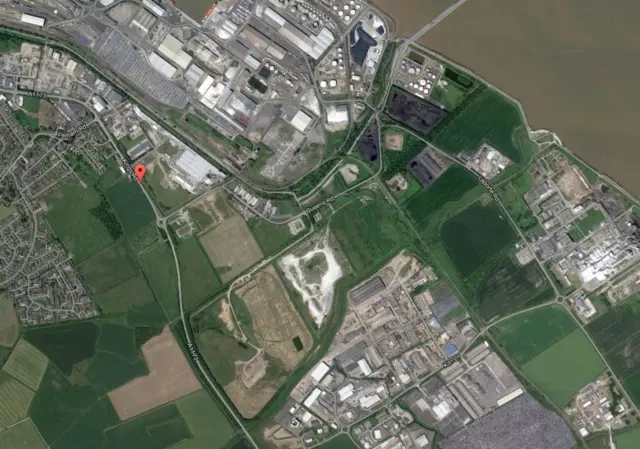 Map showing Immingham port area