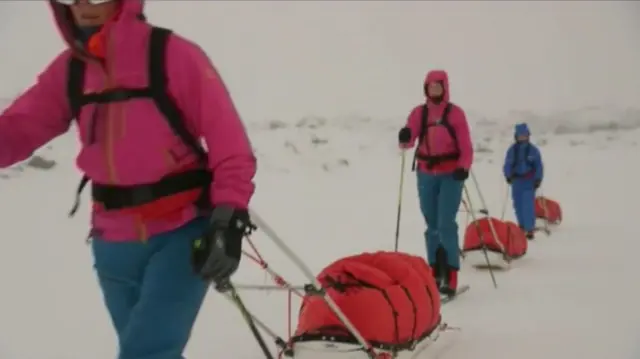 Women trekking