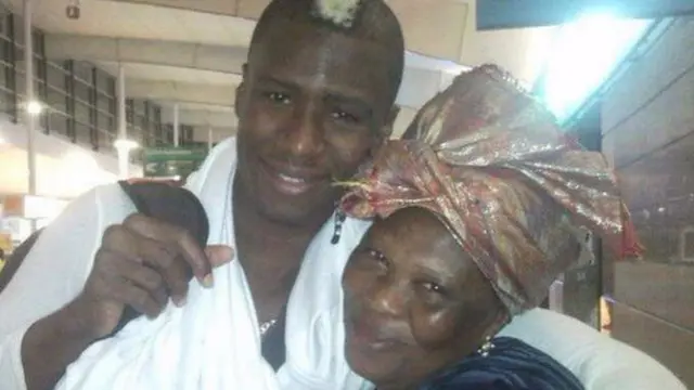 Francis Kone and his mother