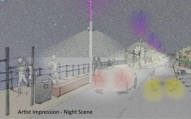 Artists impression of promenade lighting