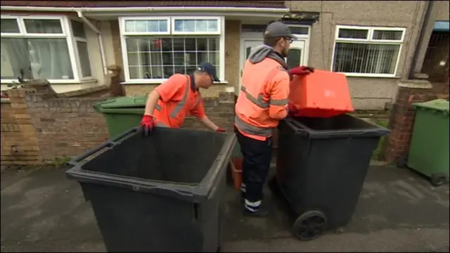 Bin collectors in Grimsby