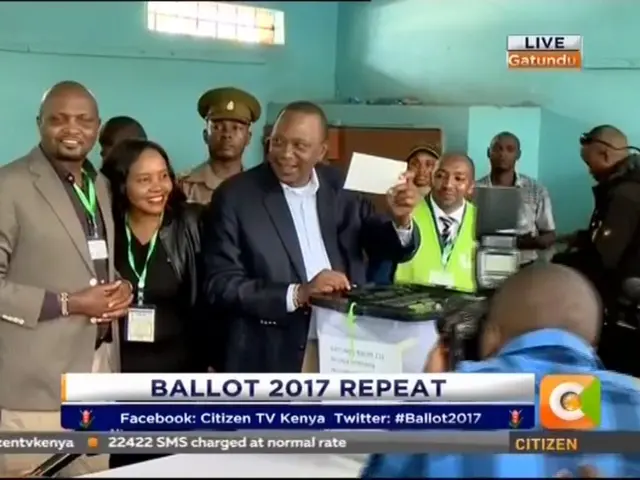 President Uhuru Kenyatta votes