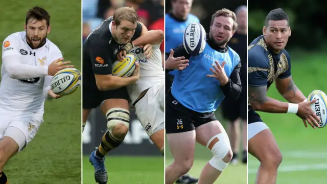 Elliot Daly - Joe Launchbury - Matt Mullan and Nathan Hughes