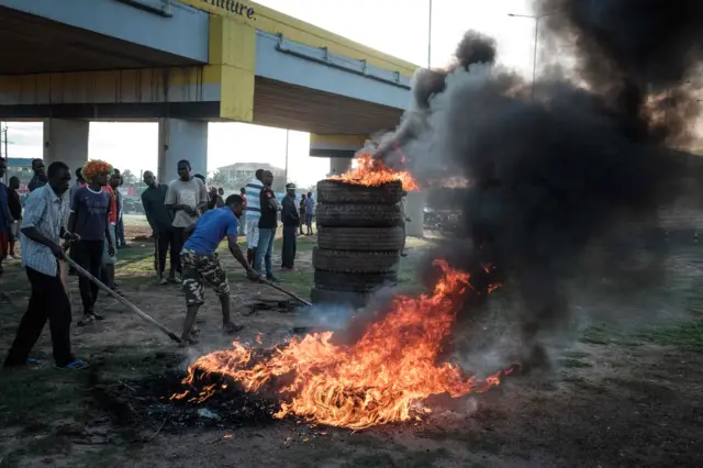 barracade in Kisumu