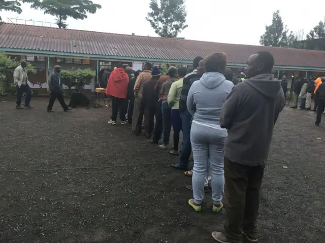 People queuing at a polling station in Nairobi, Kenya