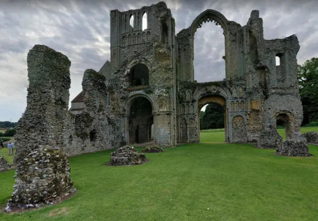 The ruins of West Acre Priory