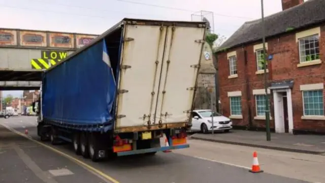 Railway bridge hit